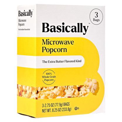 Basically 3ct Microwave Extra Butter Popcorn