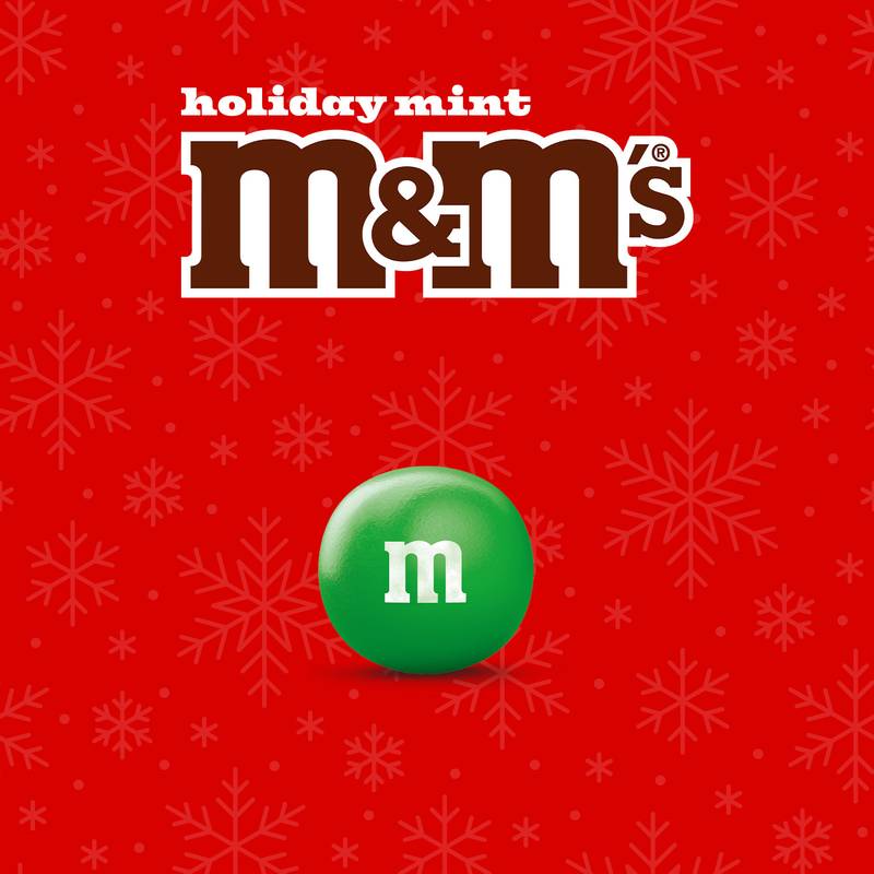 M&M'S Mint Chocolate Holiday Message Christmas Candy, Share Size, 2.83 oz