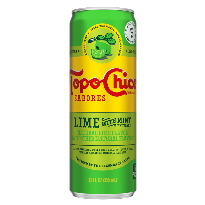 Topo Chico Sabores Lime Mint 12oz Can