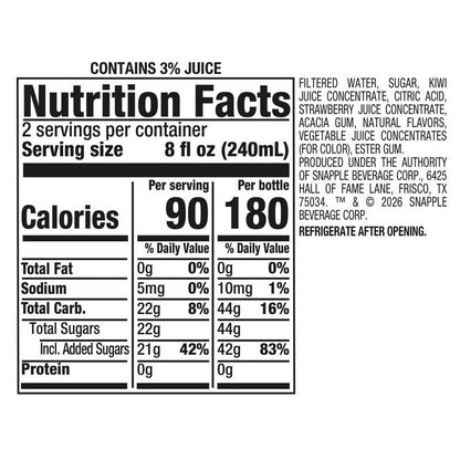 Snapple Kiwi Strawberry 16oz Btl