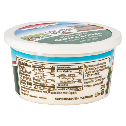 Organic Valley Ricotta Cheese Tub - 15oz