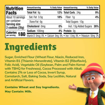 Keebler E.L. Fudge Double Stuffed Elfwich Cookies, Sandwich Cookies Stuffed with Crème Filling, 12 oz