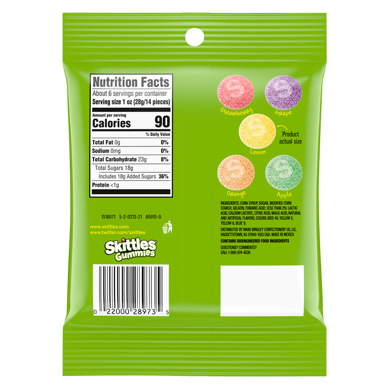 SKITTLES Sour Gummies Gummy Candy Assortment, 5.8 oz Bag