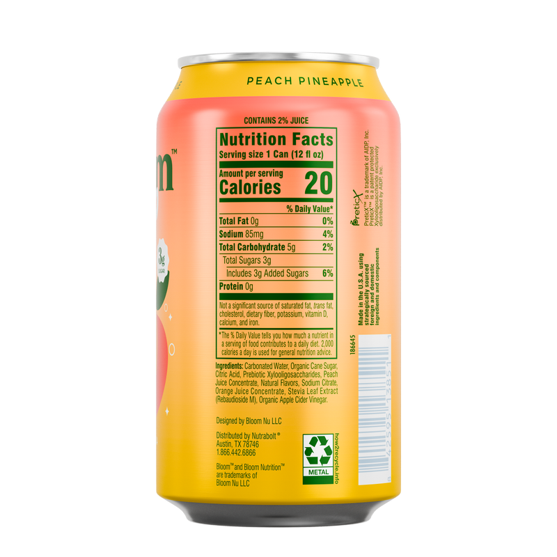 Bloom Pop Peach Pineapple 12oz Can