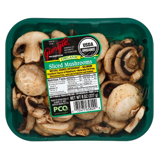 Organic Sliced White Mushrooms - 8oz