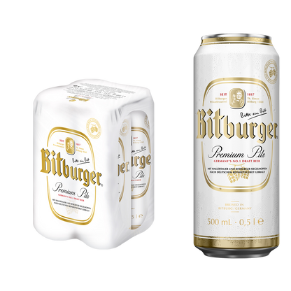Bitburger Pilsner 4pk 16.9oz Can 4.8% ABV