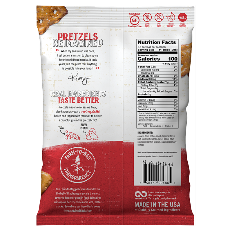 Quinn Grain Free Original Pretzel Chips 5.5oz