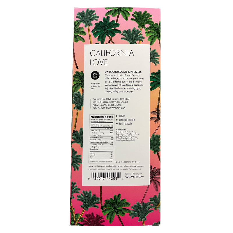 Compartés California Love Pretzel Dark Chocolate Bar 3oz