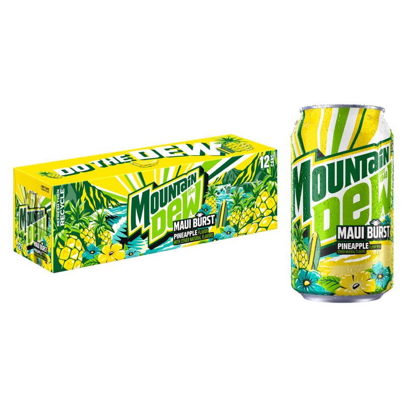 Mountain Dew Maui Burst Pineapple 12pk 12oz Can