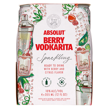 Absolut Berry Vodkarita 4pk 12oz Can 10.0% ABV