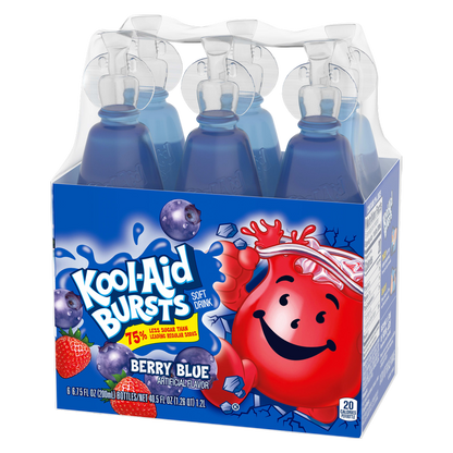 Kool Aid Bursts Berry Blue Juice 6pk 6.75oz Btl