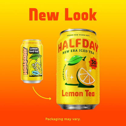 Halfday Lemon Prebiotic Iced Tea 3pk 12oz Can