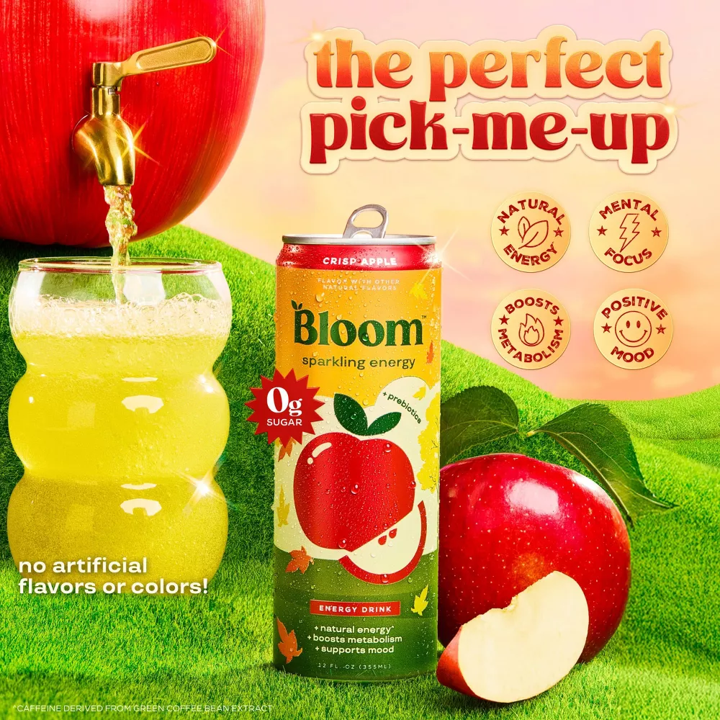 Bloom Apple Crisp Sparkling Energy 12oz Can