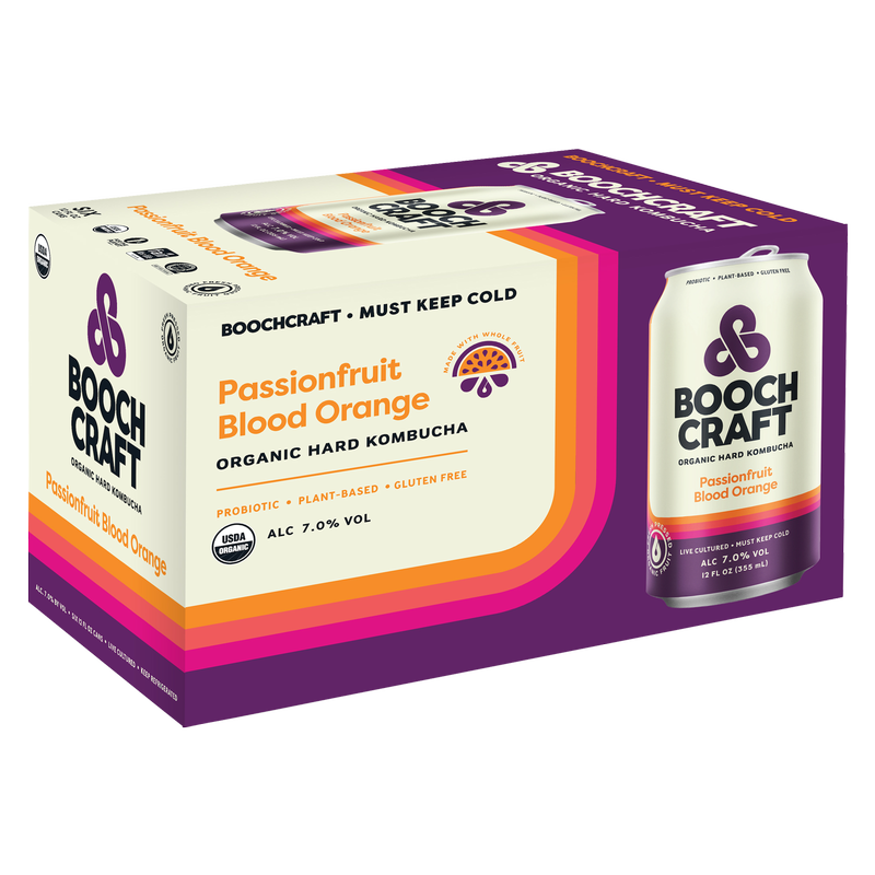 Boochcraft Kombucha Seasonal - Passionfruit Blood Orange 6pk 12oz Can