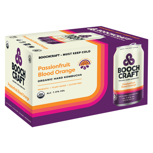 Boochcraft Kombucha Seasonal - Passionfruit Blood Orange 6pk 12oz Can