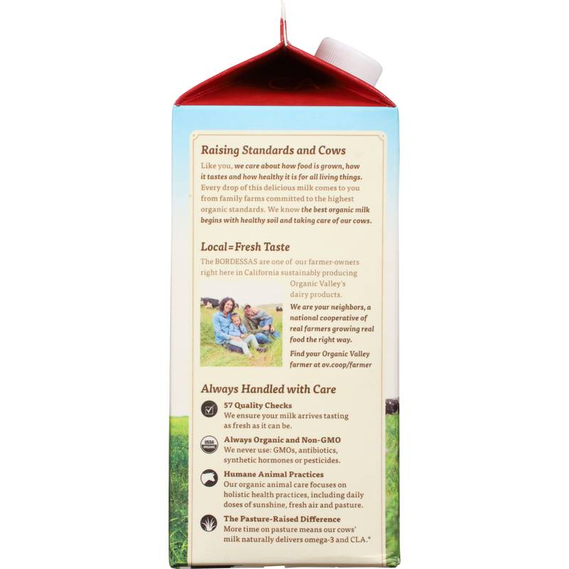 Organic Valley Whole Milk 1/2 Gallon CA