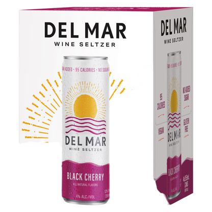 Del Mar Black Cherry Seltzer 4pk 355ml Can
