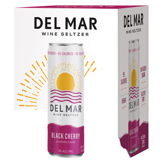 Del Mar Black Cherry Seltzer 4pk 355ml Can