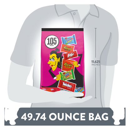 Hershey Assorted, Halloween Candy Bulk Bag, 49.74 oz (105 Pieces)