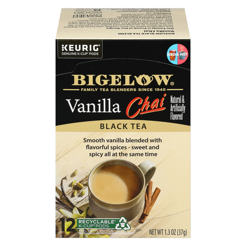 Bigelow Tea Vanilla Chai Caffeinated Black Tea K-Cups 12ct