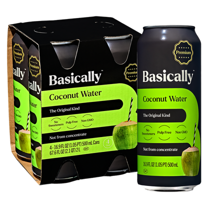 Basically Premium Coconut Water 4pk 16.9oz Can