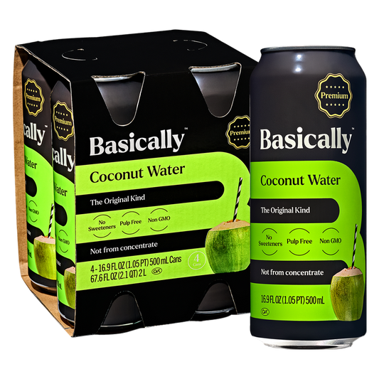 Basically Premium Coconut Water 4pk 16.9oz Can