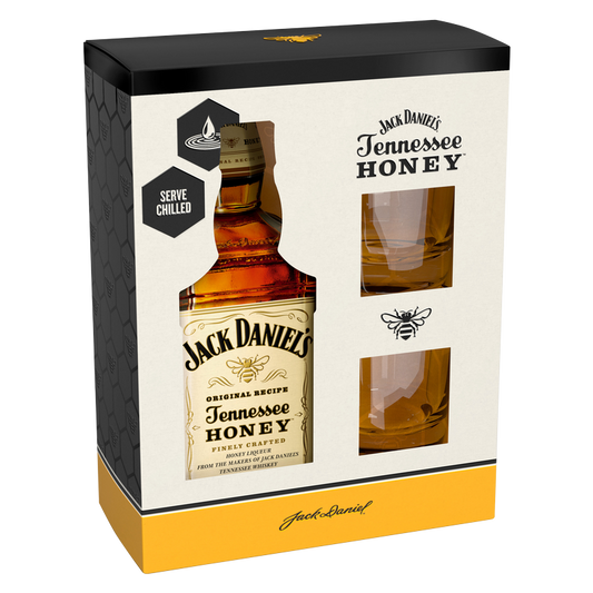 Jack Daniel's Tennessee Honey Whiskey Gift Set 750ml (70 Proof)