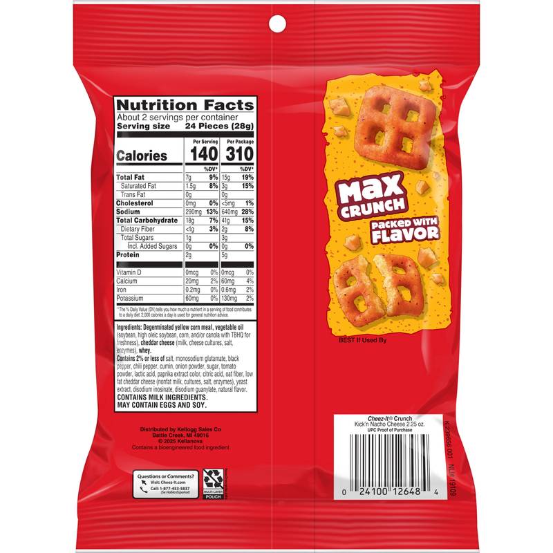 Cheez-it Crunch Kick'n Nacho Cheese, 2.25 oz
