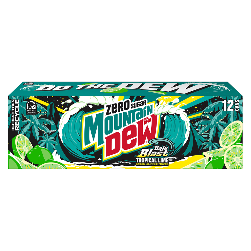 Mountain Dew Zero Sugar Baja Blast 12pk 12oz Can