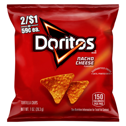 Doritos Tortilla Chips Nacho Cheese Flavored 1 Oz
