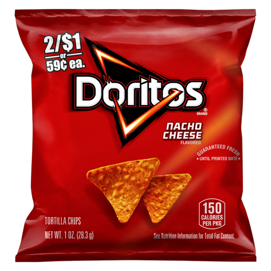 Doritos Tortilla Chips Nacho Cheese Flavored 1 Oz