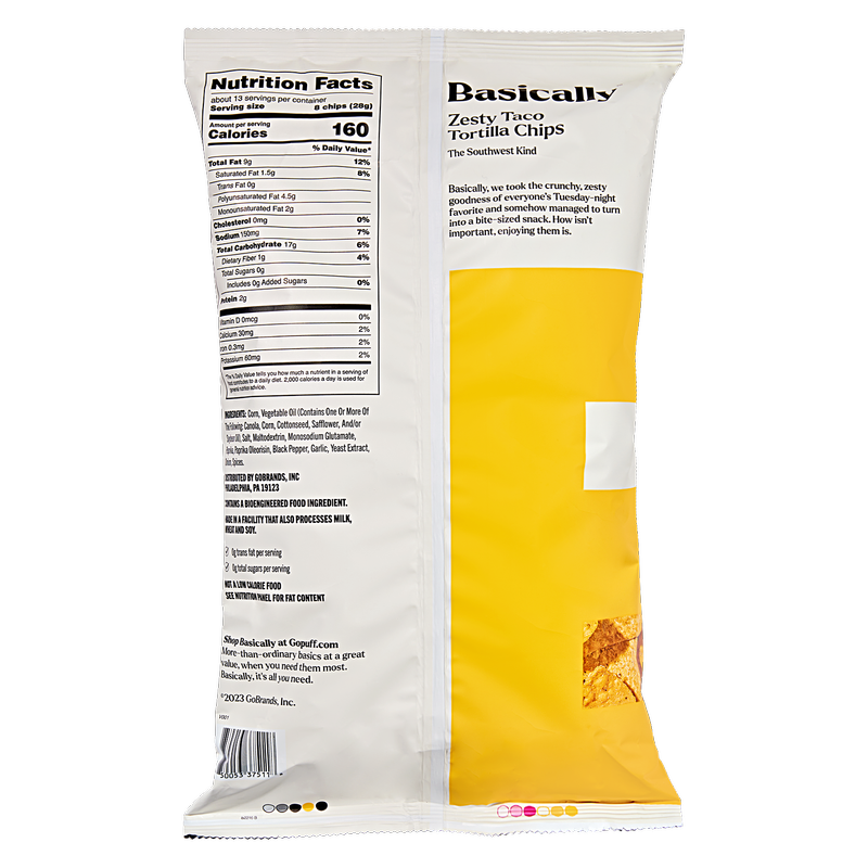 Basically Party Size Zesty Taco Tortilla Chips 13oz