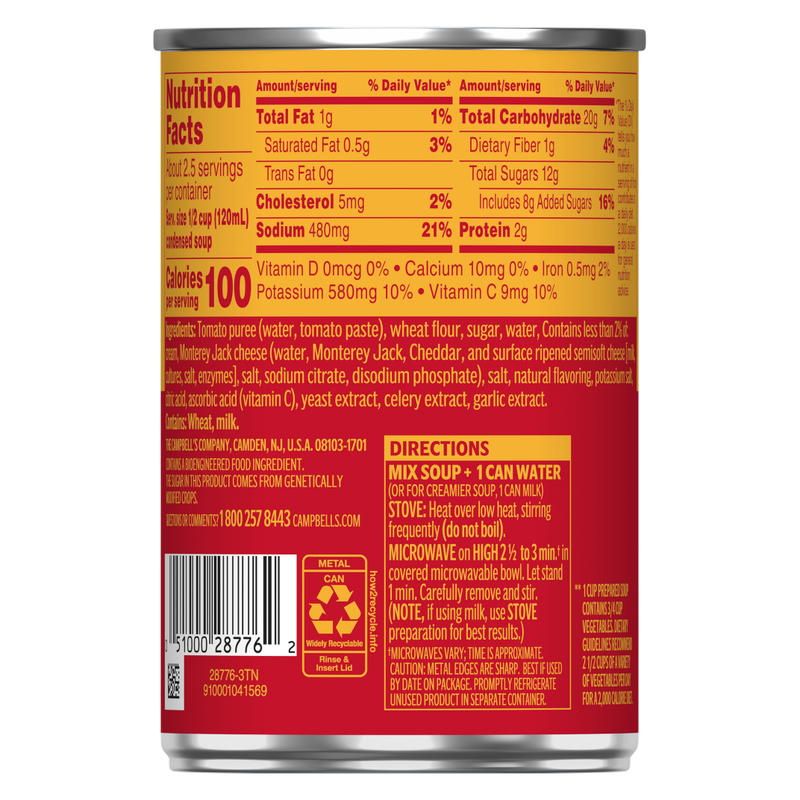 Campbell's® Condensed Grilled Cheese & Tomato Soup, 10.75 oz Can