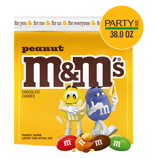 M&M's Peanut Milk Chocolate Candies Party Size 38oz