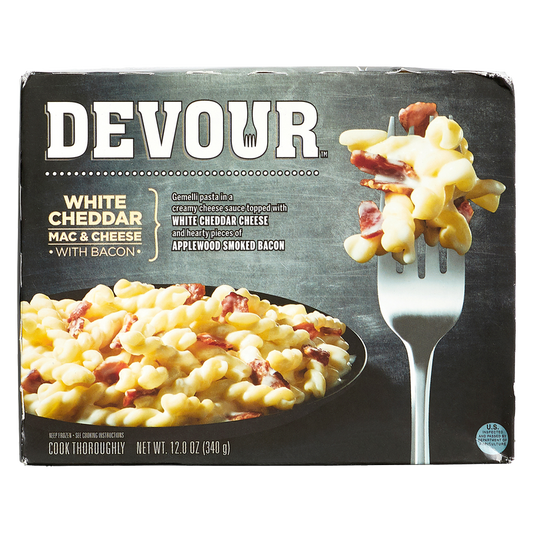 Devour Frozen White Cheddar Mac & Cheese with Bacon Meal 12oz