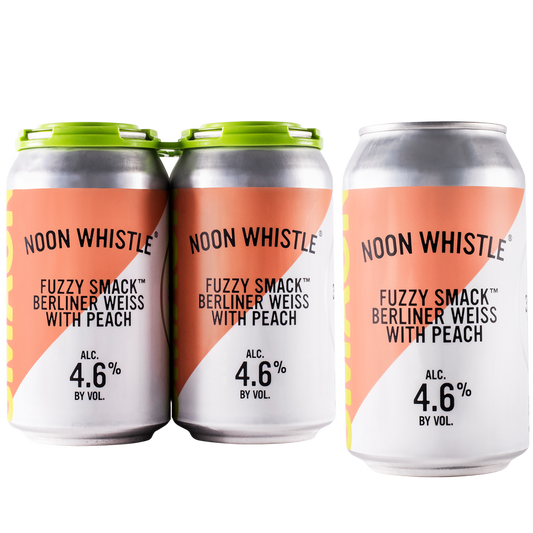 Noon Whistle Fuzzy Smack Peach Berliner Weisse Sour 4pk 12oz Can 4.6% ABV