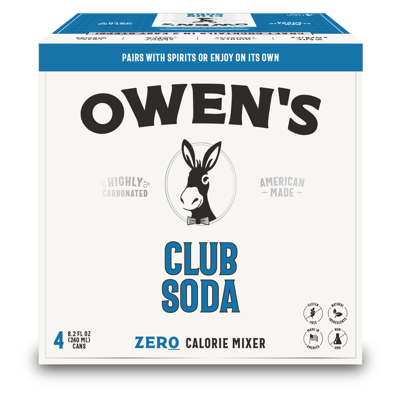 Owen's Club Soda 4pk 240ml Can