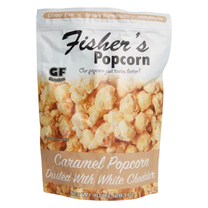 Fisher's Popcorn Caramel Popcorn Dusted w/ White Cheddar, 10oz