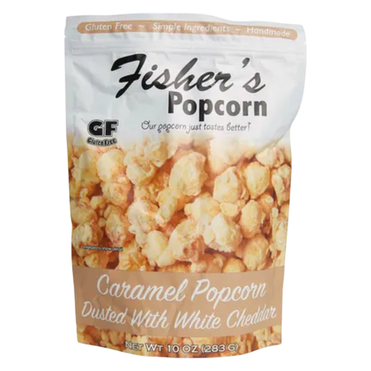 Fisher's Popcorn Caramel Popcorn Dusted w/ White Cheddar, 10oz