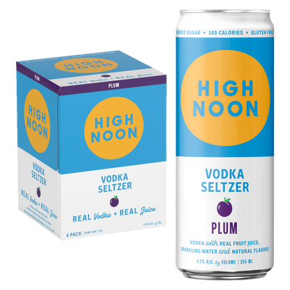 High Noon Plum Vodka Seltzer 4pk 12oz Cans