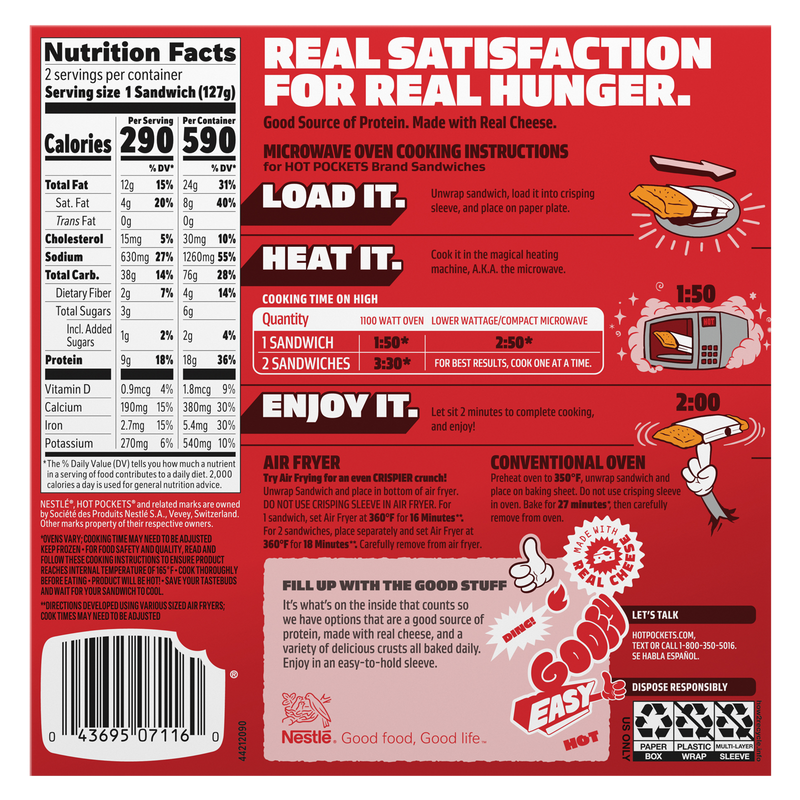 Hot Pockets Meatball & Mozzarella 2ct 9oz