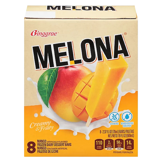 Melona Frozen Dairy Dessert Bars, Mango, 8ct