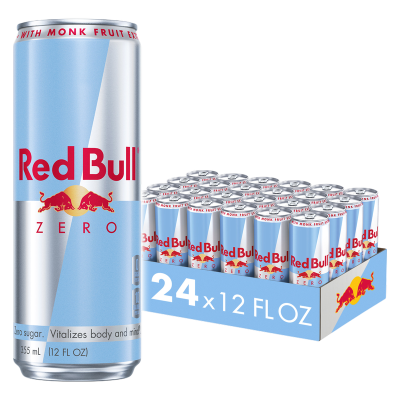 Red Bull Energy Drink Zero 24pk 12oz Can- XL