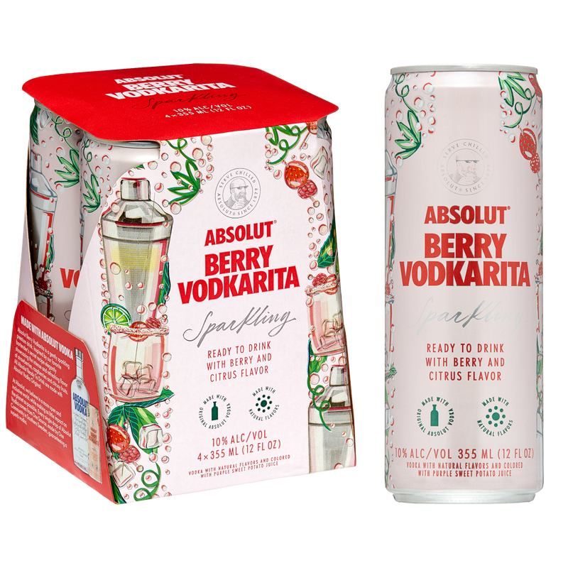 Absolut Berry Vodkarita 4pk 12oz Can 10.0% ABV