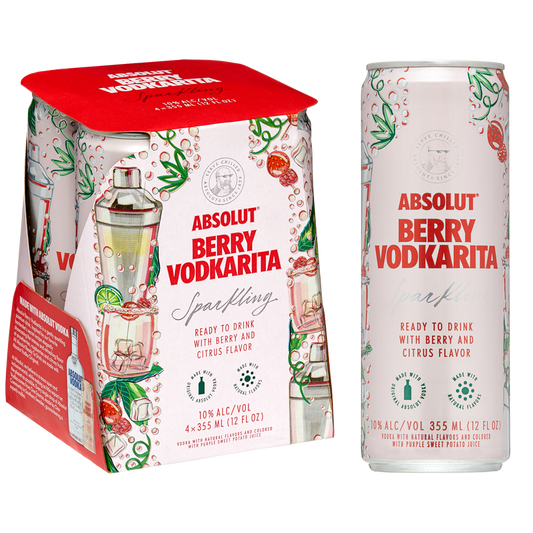Absolut Berry Vodkarita 4pk 12oz Can 10.0% ABV
