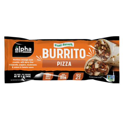 Alpha Foods Frozen Plant Based Pizza Burrito 1ct 5oz