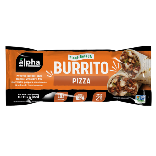Alpha Foods Frozen Plant Based Pizza Burrito 1ct 5oz