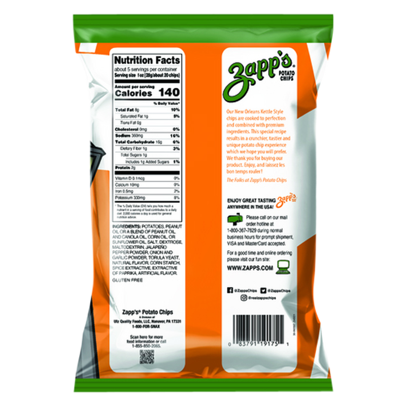 Zapp's Jalapeno Kettle Potato Chips 4.75oz