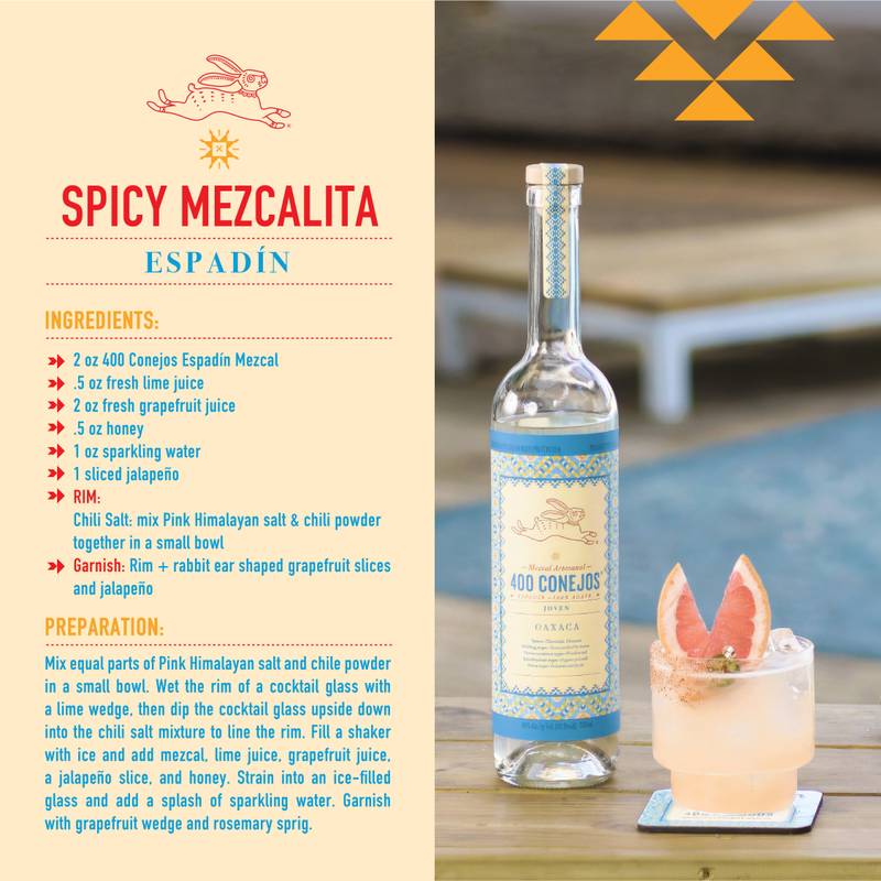 400 Conejos Espadín Mezcal Joven 750ml (80 Proof)