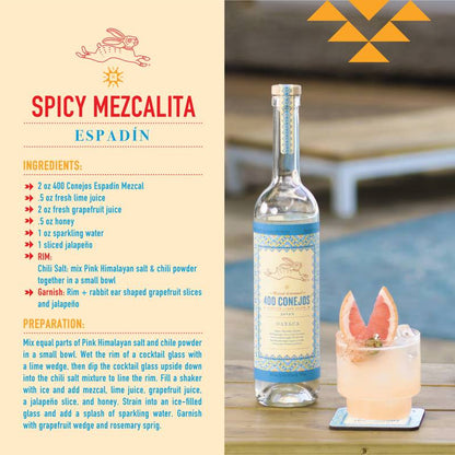 400 Conejos Espadín Mezcal Joven 750ml (80 Proof)
